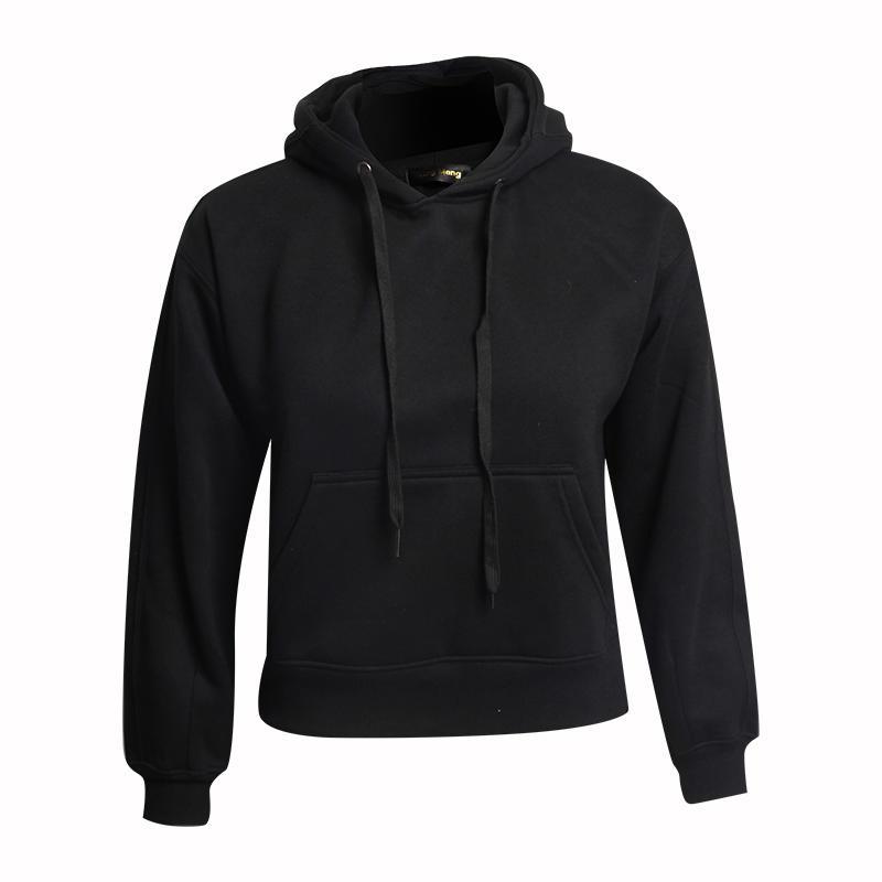 Black Hoodie Custom 60 Cotton 40 Polyester With Fleece