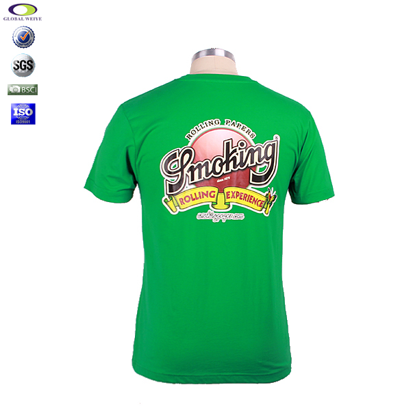 定做团体服绿色烫画圆领短袖广告宣传T恤衫定制