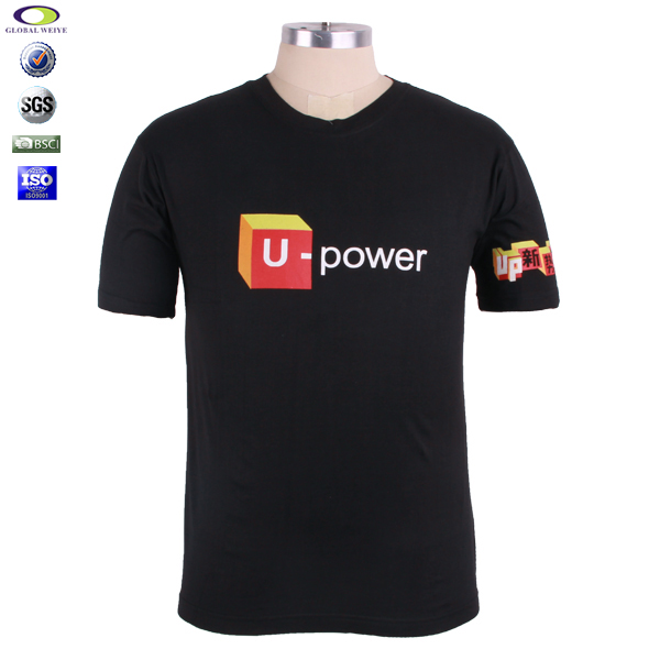 男士团队广告宣传衫黑色圆领烫画短袖工作服定制厂家