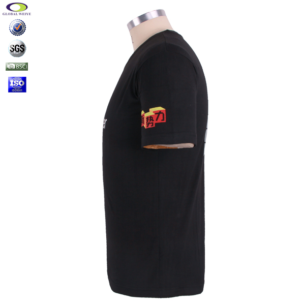 男士团队广告宣传衫黑色圆领烫画短袖工作服定制厂家