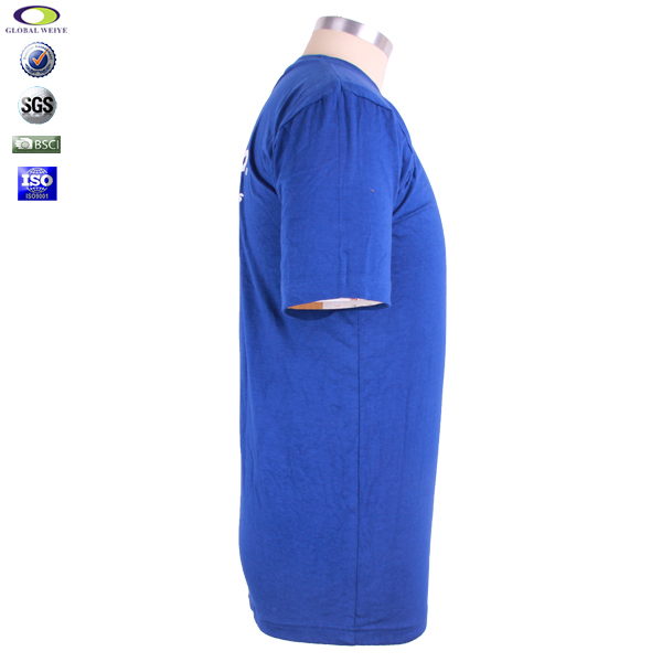 男士广告宣传衫蓝色圆领印花短袖工作服定制厂家