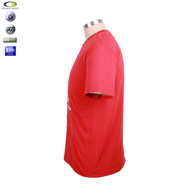 男士团队广告宣传衫红色圆领印花短袖T恤衫工作服定制工厂