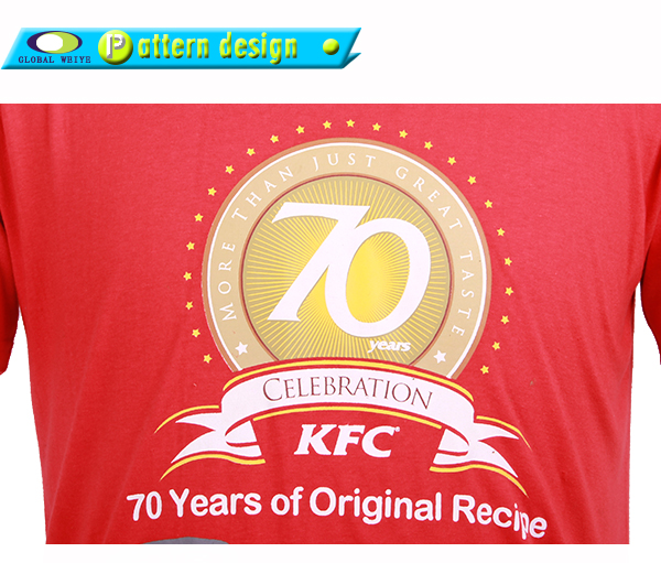 男士团队广告宣传衫红色圆领印花短袖T恤衫工作服定制工厂