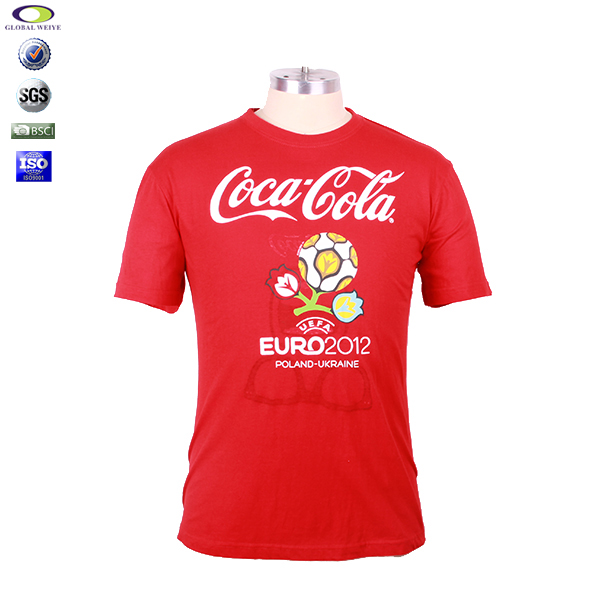 男士红色团队广告宣传衫圆领印花短袖T恤工作服定制厂家