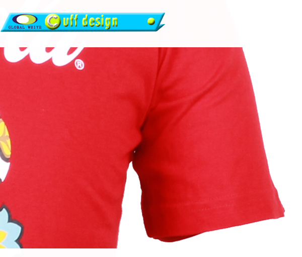 男士红色团队广告宣传衫圆领印花短袖T恤工作服定制厂家