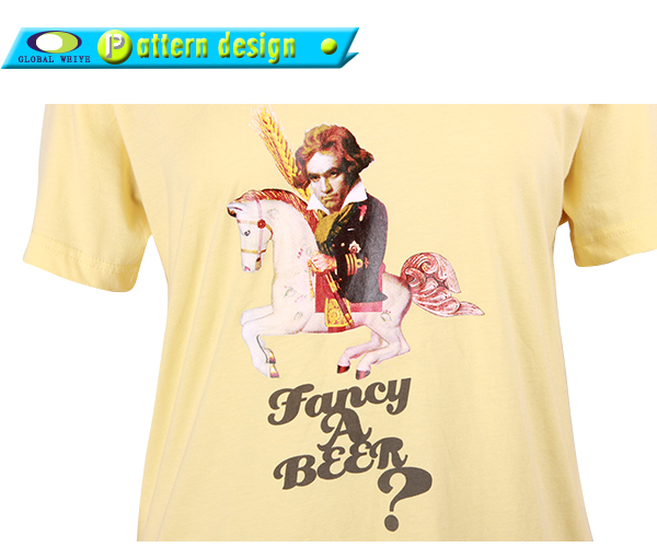 女士浅黄色团队广告宣传衫圆领印花纯棉短袖T恤衫定制厂家