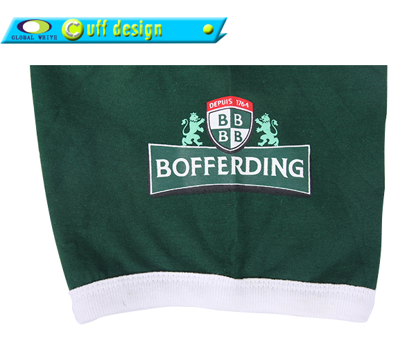 男士绿色团队广告衫异色领白色袖圆领100%纯棉短袖T恤衫定制