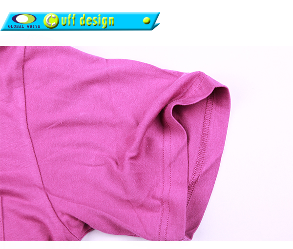 男士玫红色口袋宣传衫印花圆领短袖团队工作服