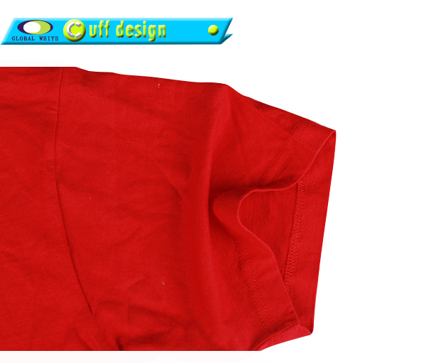 定制俱乐部男士红色短袖全棉印花T恤衫