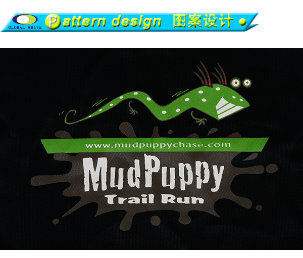 定制长袖插肩俱乐部男士黑色网眼全涤印花T恤衫