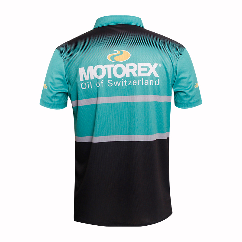 定制男士全涤印花拼接POLO衫翻领短袖T恤