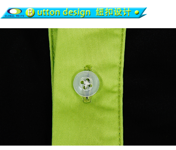 定做男士全涤绿黑拼接刺绣POLO衫翻领短袖T恤