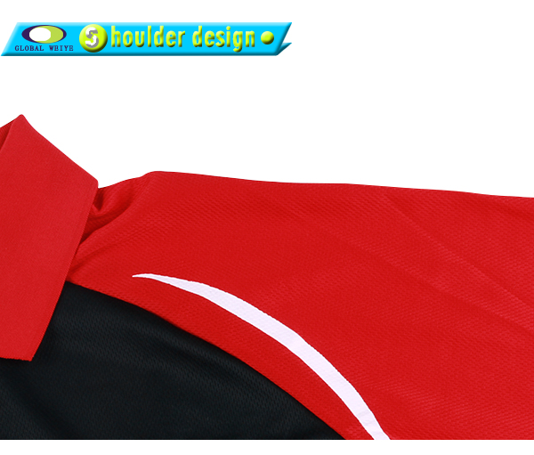 男士100%全涤红黑插肩袖刺绣POLO衫翻领短袖T恤定制