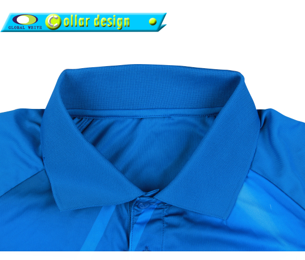 定制男士全涤蓝色热升华POLO衫翻领短袖T恤
