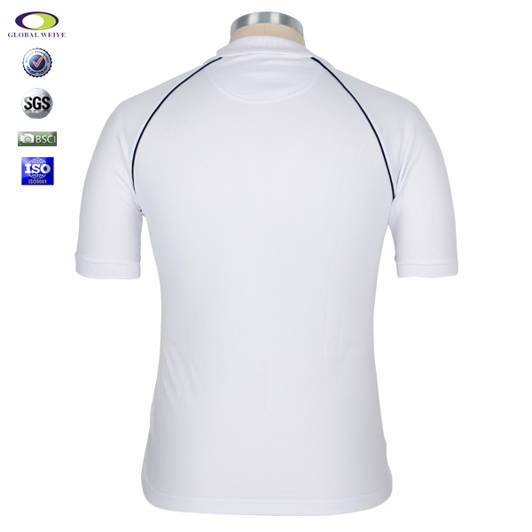 男士全涤白色空白POLO衫翻领短袖T恤衫定制厂家
