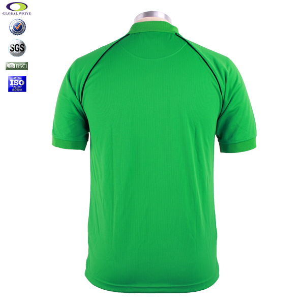 全涤绿色空白插肩龟背POLO衫翻领短袖T恤衫男定制厂家