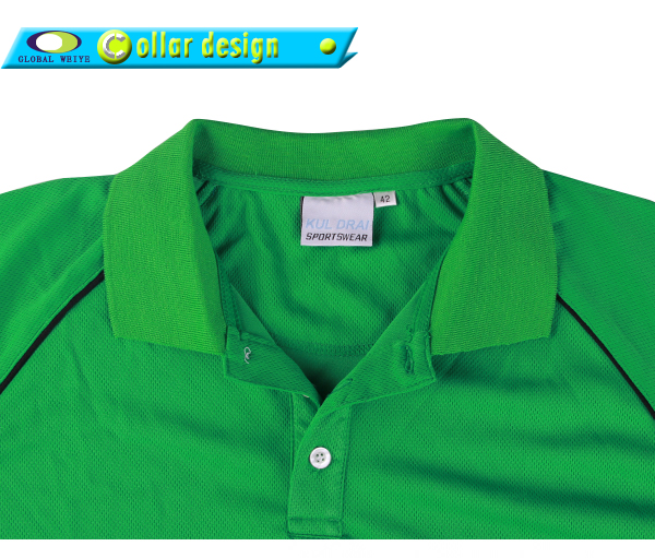 全涤绿色空白插肩龟背POLO衫翻领短袖T恤衫男定制厂家