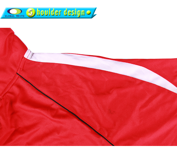 定制男士全涤异色领插肩袖红色空白POLO衫翻领短袖T恤衫