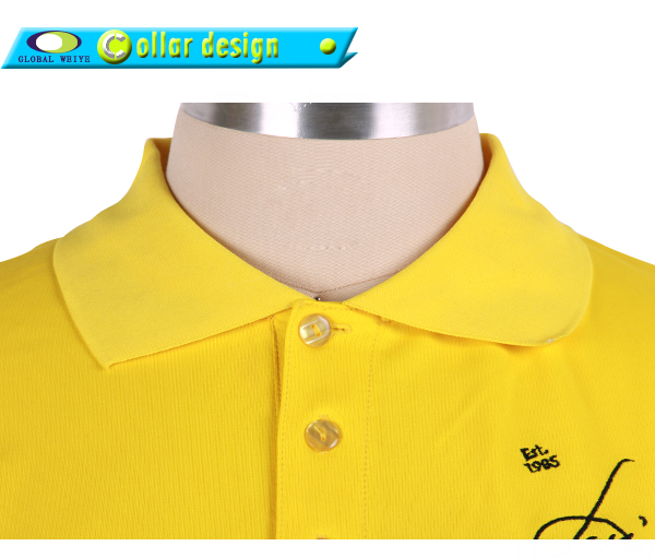男士全涤黄色刺绣POLO衫翻领短袖T恤衫工作服定制