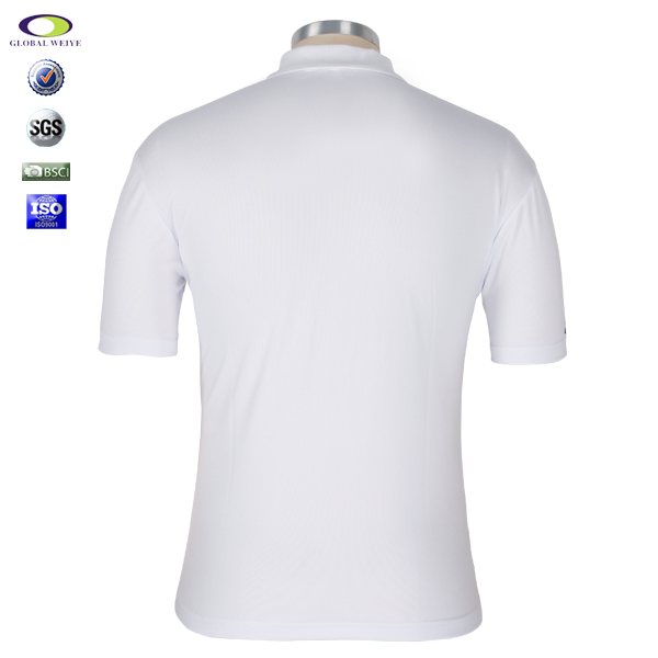 订制男士全涤白色刺绣POLO衫翻领短袖T恤衫