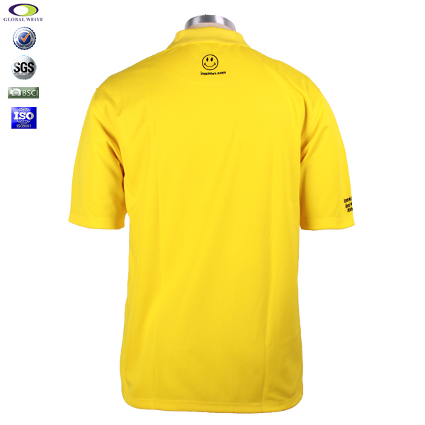 男士全涤黄色刺绣POLO衫翻领短袖T恤衫工作服定制