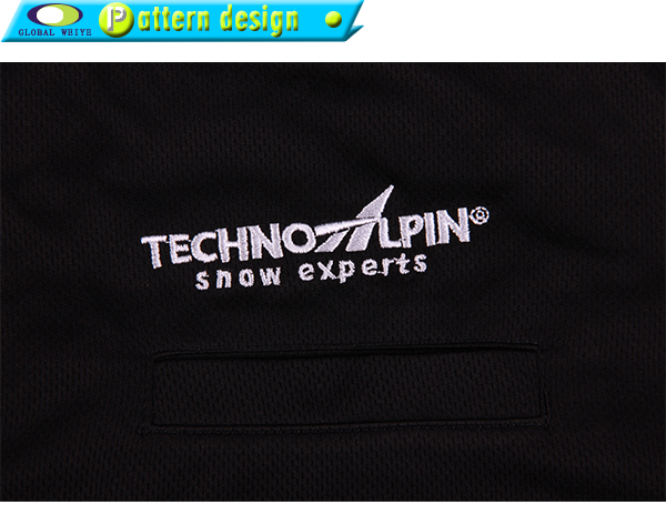 定做男士全涤拉链刺绣口袋POLO衫黑色翻领短袖T恤衫工作服