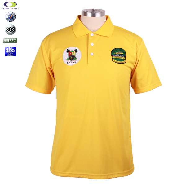 订制男士黄色POLO衫翻领刺绣短袖T恤衫定制工厂