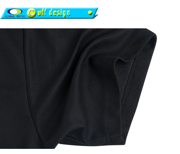 男士黑色翻领印花短袖Polo衫全涤网眼T恤衫定制厂家