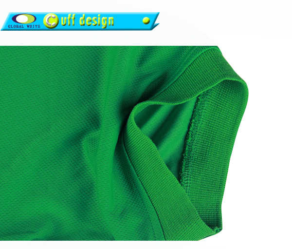 男士绿色翻领空白插肩龟背短袖Polo衫全涤网眼运动T恤衫定制