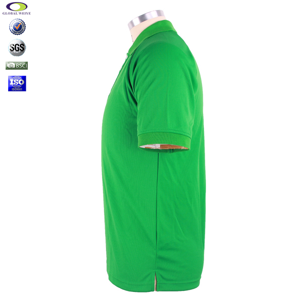 男士绿色翻领空白插肩龟背短袖Polo衫全涤网眼运动T恤衫定制