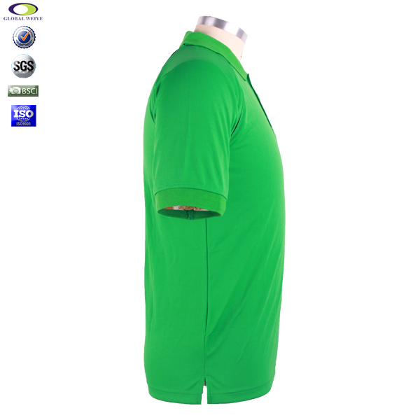 男士绿色翻领空白插肩龟背短袖Polo衫全涤网眼运动T恤衫定制