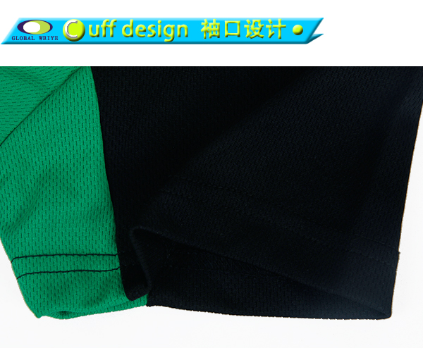 女士V领黑色空白异色领全涤网眼短袖T恤衫定制厂家