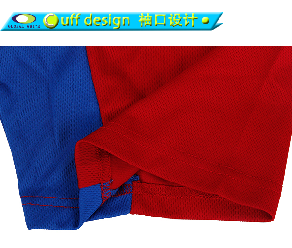 定制男士红色异色领空白网眼短袖T恤衫定制厂家