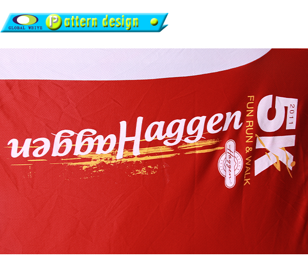 定制男士红色全涤圆领印花长袖运动服T恤衫定制厂家