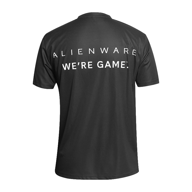 男士黑色全涤字母印花V领短袖恤衫定制厂家