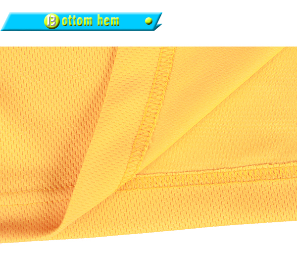 男士黄色全涤刺绣印花圆领短袖T恤衫定制厂家