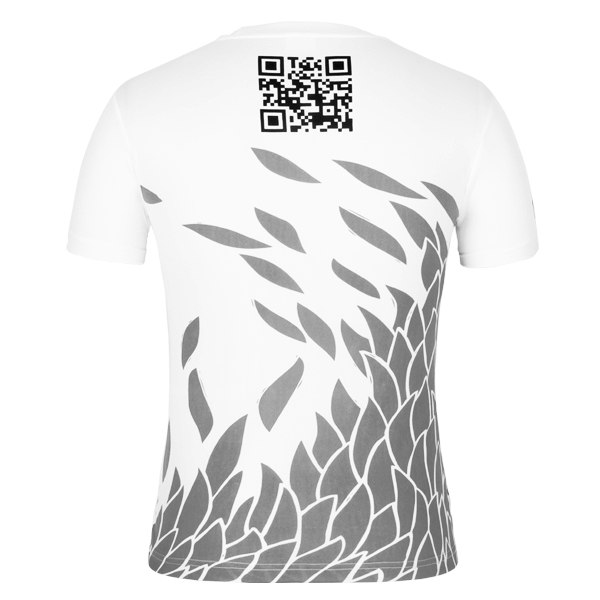 定制全涤男士白色印花圆领短袖T恤衫订制厂家