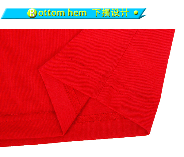 男士全涤红色字母印花圆领短袖T恤衫厂家定制