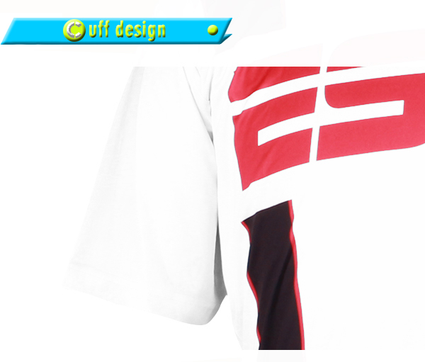 定制男士全涤白色字母印花圆领短袖运动服T恤衫