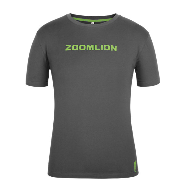 订制男士灰色全涤圆领字母印花短袖T恤衫工作服定做