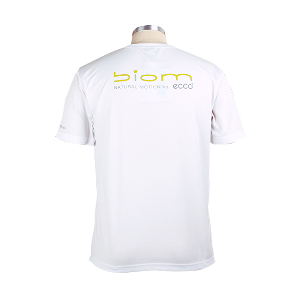 订制白色全涤圆领印花T恤男短袖T恤衫工作定做