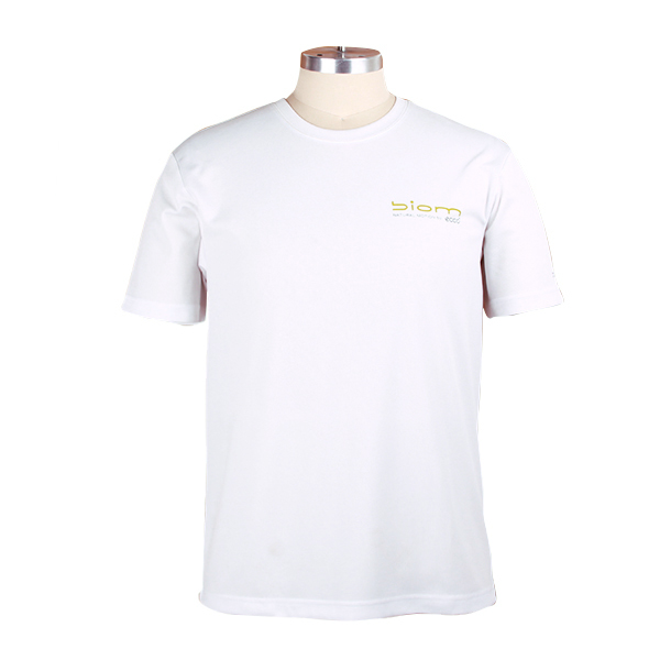 订制白色全涤圆领印花T恤男短袖T恤衫工作定做