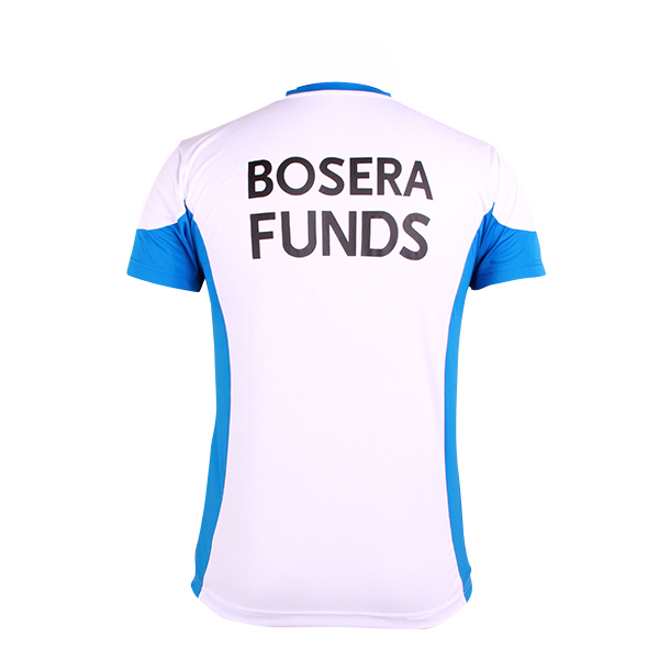 订制白色全涤V领插肩团队字母印花T恤男短袖T恤衫运动服