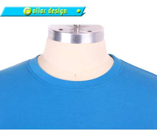 订制蓝色全涤银粉印T恤男圆领短袖工作服定制