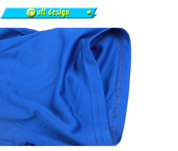 订制男士蓝色全涤插肩拼接印花T恤圆领短袖运动服定做