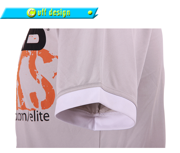 订制男士灰色全涤热升华T恤圆领短袖运动服定做