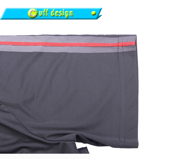 订制男士灰色全涤字母印花T恤圆领短袖运动服定做