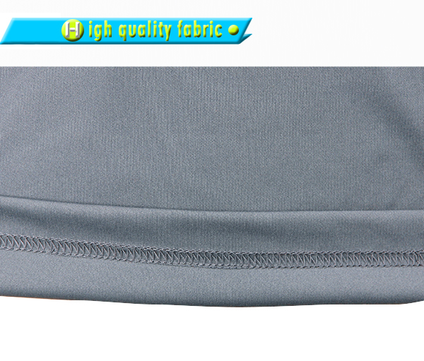 订制男士灰色全涤字母印花T恤圆领短袖运动服定做