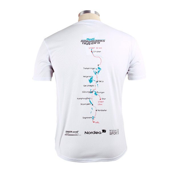 订制男士白色全涤印花T恤圆领短袖工作服定做