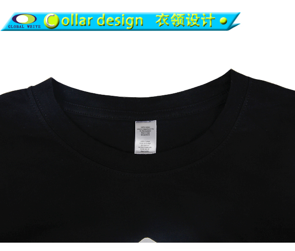 定制工作服黑色短袖印花女士圆领T恤衫定制印logo